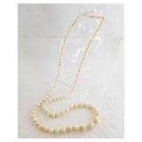 Fabulous Ivory bead necklace with graduated sizes,