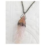 Sterling silver necklace with very rare stalactite