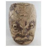 Hand carved Tlingit style wood mask, wonderfully a