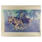 Fred Machetanz signed and numbered print, "Into th