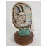 Michael Scott scrimshaw of mountain goat in color,