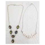 2 Sterling silver necklaces: 1  has cultured pearl