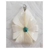 Dennis Pungowiyi walrus ivory floral pendant with