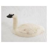Fred Mayac ivory trumpeter swan carving, 2" tall