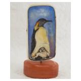 Michael Scott colored scrim of penguin and chick c