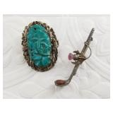 2 Sterling silver vintage brooches: 1 is in the sh