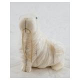 Dennis Pungowiyi walrus ivory carving of a seated