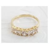 Lovely sterling silver and CZ anniversary ring wit