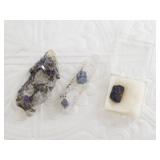 3 Displayed specimens  mixture of crystals, unlabe