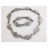 950 silver enameled necklace and bracelet set, vin