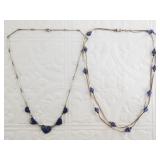 Two sterling silver necklaces, 1 has lapis lazuli,