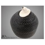 Carl Hank lidded baleen basket in his signature st