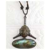 Very Unique sterling silver and labradorite pendan