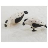 Two beautiful vintage ivory carvings of birds:  1