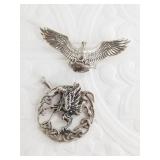 2 Sterling silver pendants weight total of 15 gram