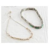 2 Sterling silver bracelets, total weight of 15 gr