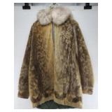 Spotted seal skin parka, traditionally made, with