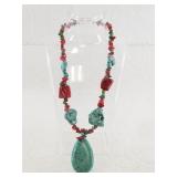 Howlite and dyed turquoise necklace