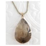 14kt Gold pendant with a stunning smoky quartz, ch