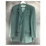 Green felt blazer, about a medium