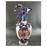 Sevres style porcelain pitcher 15"