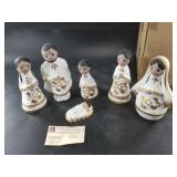 Vintage Mexican ceramic Tonala Nativity scene in g