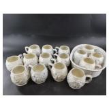 Vintage punch cups, 15 total and a Pyrex dish $30