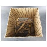Box lot of ancient ivory, wood and stone fragments