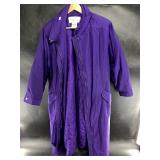 Vintage full length purple insulated coat, size La