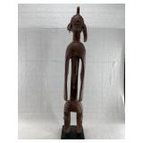 African wood fertility figurine on base, unfortuna