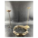 Lot of 3: 2 candlesticks and a tambourine
