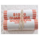 2 Unopened rolls of Alaska State quarters
