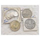 Large lot of assorted world silver coins: 8 Austra
