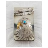 Sterling silver Southwestern style money clip, tot