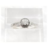 Platinum and diamond ring, with hidden sapphire. T