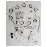 Lot of mostly silver-tone fashion jewelry: includi