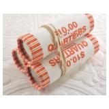 3 Unopened rolls of Alaska State quarters