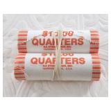 2 Unopened rolls of Alaska State quarters
