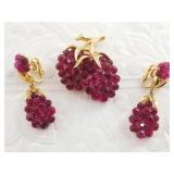 3 Piece matching set of Trifari jewelry: clip back