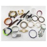 Large lot: a Timex Automatic with two tone link an