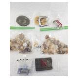 Mixed lot with Sodalite specimens, belt buckles, R