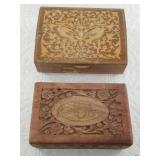 2 Lidded jewelry boxes