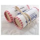 2 Unopened $25 rolls of Presidential Dollars:  Geo