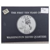 First 10 years of silver Washington quarters 1932-