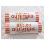2 Unopened rolls of Alaska State quarters