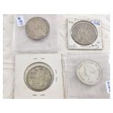 4 Silver European coins: 1960 Greece 20 Drachma, P