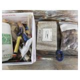 Lot with wood carving tools, bunch of eyes for tax