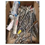 Large box lot of mostly long drill bits