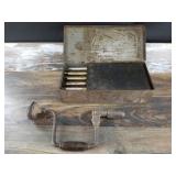 Large well greased wood drill bit kit and an antiq