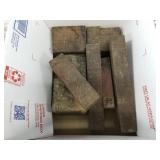 Box of exotic wood blocks: purple heart, ironwood,